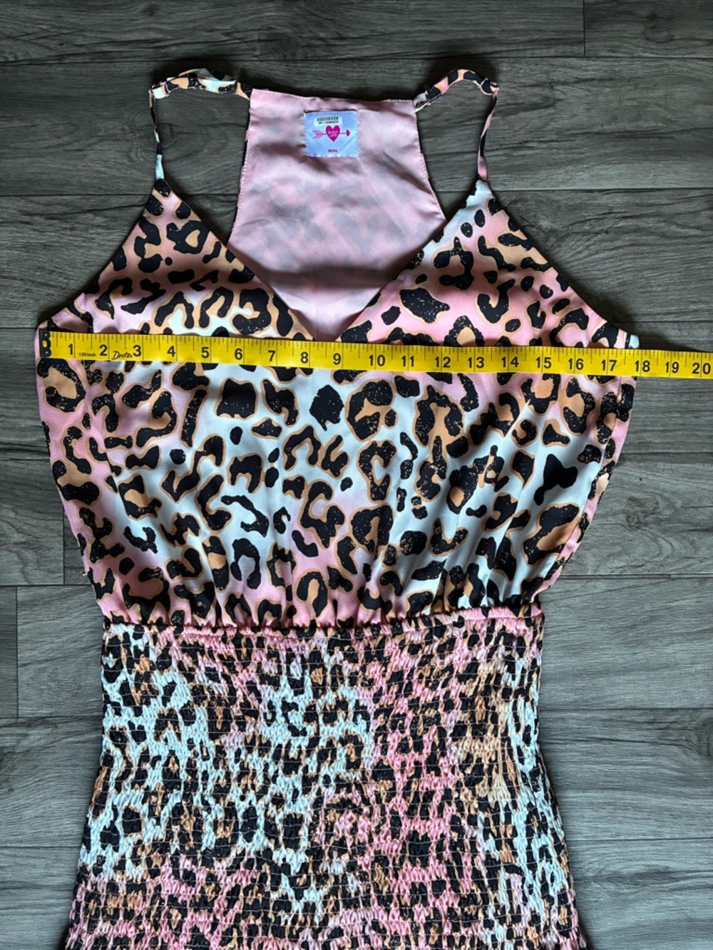 BuddyLove Izzy DREAMSICLE .Leopard Print Maxi Dress Pink Smocked Boho Size M. - Picture 6 of 16